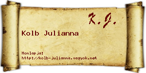 Kolb Julianna névjegykártya